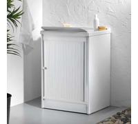 Liberoshopping Mobile lavatoio a serrandina in Pvc Bianco con vasca in resina (60x50 cm)