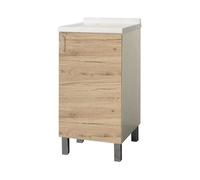 Liberoshopping Mobile Lavatoio in legno con vasca in metacrilato (Quercia Naturale, 45x50 cm)