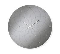 Liberoshopping Orologio da parete moderno KYLE rotondo in cristallo (Fumè, D80)