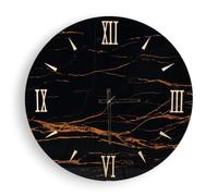 Liberoshopping Orologio rotondo D65 cm in vetro temperato effetto marmo Nero - TOHE