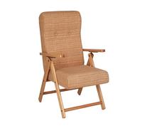 Liberoshopping Poltrona in legno naturale e tessuto imbottito reclinabile 4 Posizioni per casa soggiorno - MOLISANA (Sabbia)