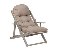 Liberoshopping Poltrona in Legno Pieghevole Relax 3 Posizioni Cuscino Imbottito made in italy telaio laccato tortora (Corda)