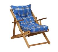 Liberoshopping Poltrona Pieghevole sdraio in legno Abete 3 Posizioni Cuscino tessuto Imbottito per soggiorno giardino made in italy - RELAX (Turchese)