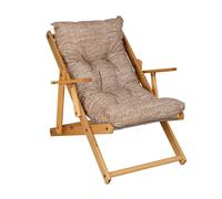 Liberoshopping Poltrona Pieghevole sdraio in legno Abete 3 Posizioni Cuscino tessuto Imbottito per soggiorno giardino made in italy - RELAX - RELAX (Giallo Strit)