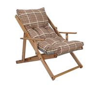 Liberoshopping Poltrona Pieghevole sdraio in legno Abete 3 Posizioni Cuscino tessuto Imbottito per soggiorno giardino made in italy - RELAX (Nocciola)