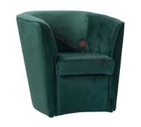 Liberoshopping Poltrona poltroncina da camera o soggiorno imbottita in tessuto velluto e struttura in legno (Verde)