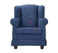 Liberoshopping Poltrona relax da camera imbottita 87X105 h in tessuto antimacchia sfoderabile moderna BERGERE (Blu)