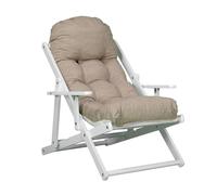 Liberoshopping Poltrona RELAX reclinabile in 3 posizioni telaio bianco giardino Alta qualità Sdraio cuscino super imbottito (Corda)