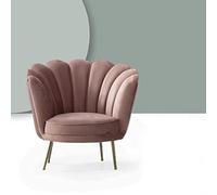 Liberoshopping Poltrona sedia in velluto schienale a conchiglia e gambe in metallo TALIA (Cipria)