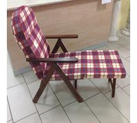 Liberoshopping Poltrona Sedia Sdraio in Legno con Cuscino Relax Imbottito, E POGGIAPIEDI Estraibile