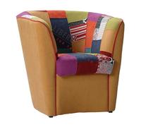 Liberoshopping Poltrona Valentina A POZZETTO in Tessuto Giallo e Seduta Tessuto Patchwork (Giallo)