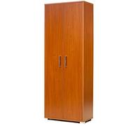 Liberoshopping Scarpiera armadio grande a 2 ante in legno con ripiani interni piedini e maniglie (Ciliegio)