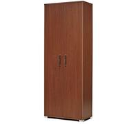 Liberoshopping Scarpiera armadio grande a 2 ante in legno con ripiani interni piedini e maniglie (Noce)