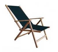 Liberoshopping Sdraio mare in legno e tela richiudibile per utilizzo campeggio piscina giardino reclinabile in 2 posizioni (Blu)