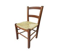 Liberoshopping Sedia della nonna Mezzana in legno di faggio, seduta paglia, 71x33x39 cm (Noce)