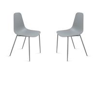 Liberoshopping Sedia in polipropilene con gambe in metallo LUANA Set 2 pz (Grigio Chiaro)