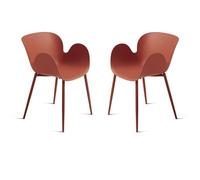 Liberoshopping Sedia in polipropilene con struttura in metallo FLUO Set 2 pz (Ruggine)