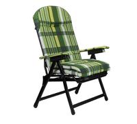 Liberoshopping Sedia Sdraio KETTYC in Metallo con prolunga e Cuscino Imbottito (Verde Scozia)