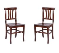 Liberoshopping Sedie Cucina in Legno faggio massello Tre Fasce Stile Classico Laura Set da 2 Pezzi (Noce)