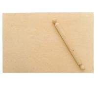 Liberoshopping Spianatoia per impastare in Legno di Betulla stendi Pasta con Gradino Antiscivolo (Senza Bordi con Mattarello, 85x50)