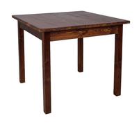 Liberoshopping Tavolo fisso in legno massello di abete noce - stile rustico country chic - per cucina, sala da pranzo o ristorazione bar trattoria - 100% Made in Italy (Noce, 80x80 cm)