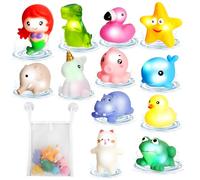 Libershine 12 Pezzi Luminosi Giocattoli da Bagno, Set Bagnetto Neonato, Giochi Vasca da Bagno Bambini, Kit Bagnetto Neonato Regalo per Bambini