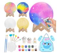 Libershine Lampada a forma di luna a LED, 13cm16Colori RGB Telecomando Dimmerabile, Ricarica USB Decorativo LED Luce Notturna Toccare il Controllo, Regalo per bambini dai 6 ai 12 anni
