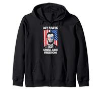 Libertà Bandiera Americana 4 Luglio Indipendenza Abe Lincoln Felpa con Cappuccio