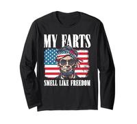 Libertà Bandiera Americana 4 Luglio Indipendenza Abe Lincoln Maglia a Manica