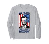 Libertà Bandiera Americana 4 Luglio Indipendenza Abe Lincoln Maglia a Manica