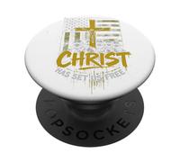 Libertà cristiana patriottica Messaggio di fede Credente americano PopSockets PopGrip Adesivo
