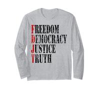 LIBERTÀ DEMOCRAZIA GIUSTIZIA VERITÀ AMERICANO PATRIOTICO VINTAGE Maglia a Manica