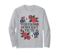 Libertà Democrazia Verità Boho Floreale Patriottico Minimalista Maglia a Manica