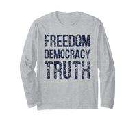 libertà Democrazia verità Distressed Maglia a Manica
