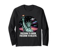 libertà di Conoscere Il Meme UFO Alieno - Disclosure Day Liberty V3 Maglia a Manica
