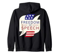 libertà di Parola Stelle e Strisce patriottiche Felpa con Cappuccio