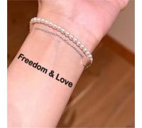 Libertà e amore (parole inglesi) Tatuaggi temporanei a base di erbe per braccia e clavicole da donna, duratura 2 settimane, tatuaggi finti