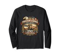 libertà guadagnata Non Data 250 Anni Strong Patriotic Eagle US Maglia a Manica