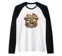 libertà guadagnata Non Data 250 Anni Strong Patriotic Eagle US Maglia con Maniche Raglan