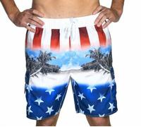 Libertà Spiaggia Tropicale Bandiera Americana Patriottici USA Nuoto Board Shorts
