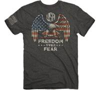 Libertà Su Paura T-Shirt In Cotone Con Stampa Aquila Americana U.S.A. 2178