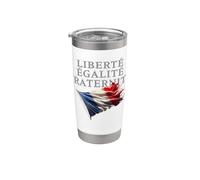 Liberté Égalité Fraternité Francia Motto con bandiera francese Bicchiere termico in acciaio inox doppia parete