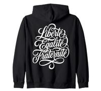 Liberté Égalité Fraternité Motto Francese Felpa con Cappuccio