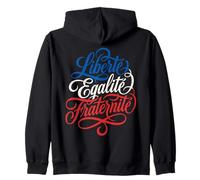 Liberté Égalité Fraternité Motto Francese Felpa con Cappuccio