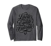 Liberté Égalité Fraternité Motto Francese Maglia a Manica