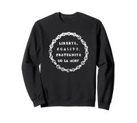 Liberté, Égalité, Fraternité Ou La Mort Inchiostro Bianco Distressed Felpa