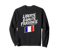 Liberté Égalité Fraternité Schizzo con Bandiera Francese Felpa