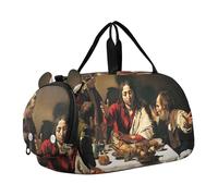 Liberty - Borsone da viaggio per bambini, motivo: pittura francese Delacroix, borsone da viaggio per bambini, Caravaggio Cena pittura, classico