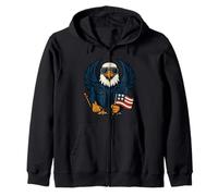 Liberty Guardian Eagle Forza e Coraggio Felpa con Cappuccio