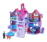 Liberty Imports My Pretty - Set da gioco pieghevole per casa delle bambole, mini gioco pieghevole con tasca giocattolo per la famiglia, mobili per la casa e accessori